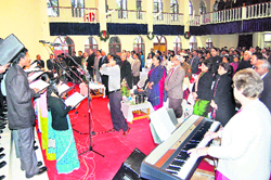 Governor Margaret Alva at the Christmas celebrations held by the Christian Solidarity Society in Dehradun