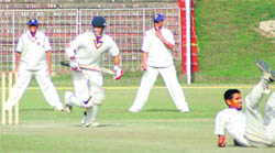 The match between Punjab and Orissa in progress at the Sector 16 stadium in Chandigarh on Friday.