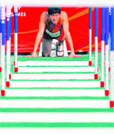 Liu Xiang of China prepares to compete in the Mens 110M hurdles heats at the East Asian Games in Hong Kong on Thursday.