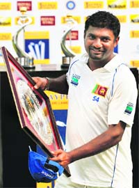 EXIT MODE: Sri Lankan cricketer Muttiah Muralitharan, who received a trophy for his contribution as the Test series' highest wicket-taker on the final day of the third Test between India and Sri Lanka recently, has indicated that he may call it a day