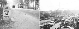 A traffic jam on the Zirakpur-Patiala road. 