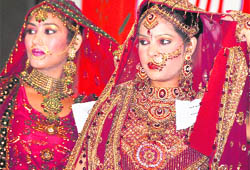 Contestants at the Mrs Ludhiana contest in Ludhiana on Saturday. 