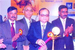 The Zonal Manager, LIC, Vinay Kumar Sinha, inaugurates the convention in Jalandhar on Sunday.