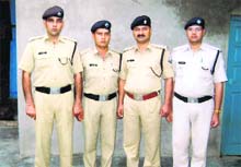 A police team of Uttarakhand that has been awarded the Pime Ministers Life Saving Award. 