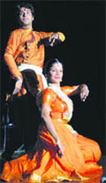 Artistes perform during the Japan India Friendship Concert organised by the Japan Foundation at NDRI in Karnal. Tribune photo: Ravi Kumar