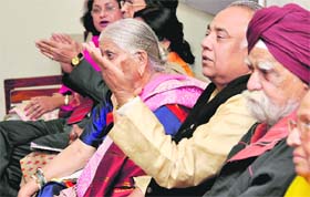 Poets take part in a ‘kavi sammelan’ at the SD Government College for Men in Ludhiana