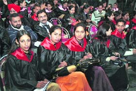 Students assemble to receive their degrees at the 59th convocation of Doaba College, Jalandhar