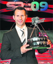 Manchester United soccer player Ryan Giggs with the BBC Sports Personality of the Year 2009 award, at Sheffield 