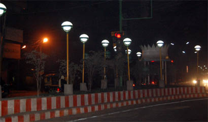 decorative lights on the Queens Road.