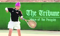 A player in action during the AITA Talent Series Tournament at the CLTA on Tuesday. 