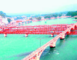 Bridges being constructed at Har-ki-Pauri in Haridwar