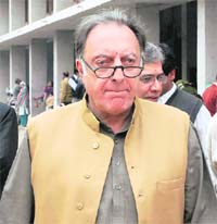 Former Indian cricket captain Mansur Ali Khan Pataudi comes out of a special court after appearing in the black buck poaching case in Faridabad on Tuesday