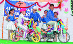 Students of Sahibzada Ajit Singh Public School during their annual function in Phagwara. A Tribune photo 