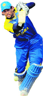 Dilshan plays a shot on way to his 160