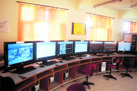 A view of the wi-fi control room in Haridwar for the Maha Kumbh.