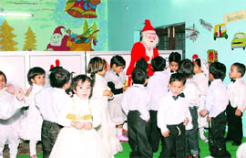 Christmas celebrations at Cherry Fields School in Dehradun on Thursday.