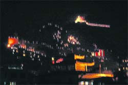 Leh town illuminated to mark Ladakhs New Year, Losar.