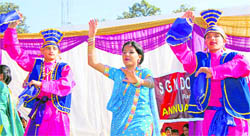 Students of Guru Nanak Public School, Race Course, perform bhangra at their annual day function in Dehradun on Friday. A Tribune photograph