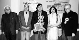 (Left to Right) Kashmiri lal Zakir, Shiv Raman Gour, Asad Mufti, Sharda Rathore and Iqbal Mirza 