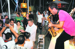 World renowned saxaphone player Florenzio Cruz from Argentina performs at Club Fresh, Goa