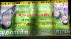 A poster on a programme on female foeticide and protection of envirnment slated to be held in Amritsar on November 9, with the picture of the President of India Pratibha Patil and Bathinda MP Harsimrat Kaur Badal, was found hanging upside down near the AC market, The Mall, in Bathinda, on Sunday evening. The poster was being removed late in the night. The programme in Amritsar was later cancelled as the Bathinda MP was unwell. A Tribune photograph