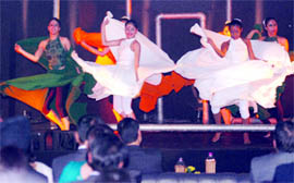 Dancers perform in Lushin Dubey's play.