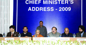 Chief Minister Sheila Dikshit with her cabinet colleagues at Delhi Secretariat on Monday.