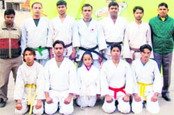 Players of the Uttaranchal Karate-Do Association who have been selected for the state team fo the upcoming national tournament. 