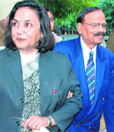 SPS Rathore and his wife and counsel, Abha, after Monday�s sentencing