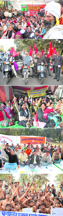 The Uttarakhand unit of the BJP holds a dharna at Gandhi Park against price rise; workers of the Uttarakhand unit 