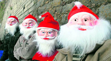 Santas eagerly await Xmas to shower gifts in Shimla.