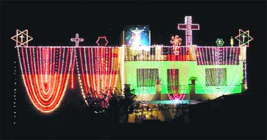 With Christmas round the corner, a church at Salem Tabri in Ludhiana is decked up for the festival