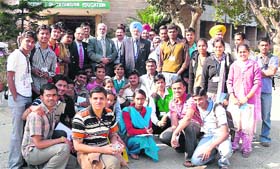 Students from the University of Agricultural Sciences, Dharwar, on a visit to PAU in Ludhiana