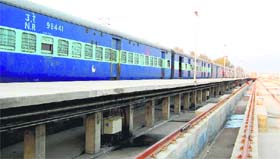 A newly built washing yard at the Haridwar railway station