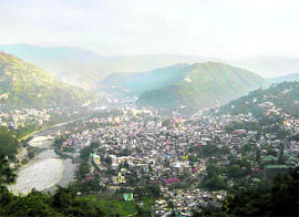 The Beas, which flows near Mandi, shrinks drastically during winter