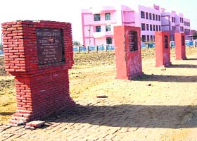 The defaced foundation stones on the MDU campus in Rohtak