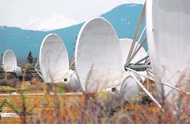 Telescopes in Hat Creek, Calif., are designed to systematically scan the skies for radio signals sent by advanced civilizations from distant star systems and planets.