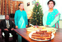 Christina Singh (R) with her family