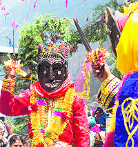 Ramman dance being performed at Lata village of Chamoli district.
