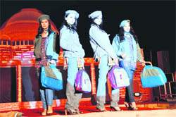 Models at a fashion show at the Khadi Mahotsav in Dehradun on Friday. 