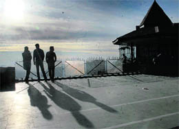 People basking in the sun at Shimla
