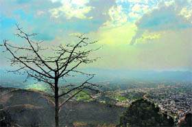 Katra, situated at the foothills of Vaishno Devi, presents a breath-taking view on a cloudy day. 