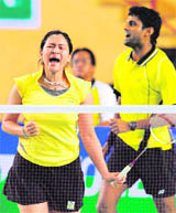 Jwala Gutta (L) and V Diju 