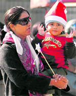Though it was not a white Christmas, but the day saw people make merry in the city