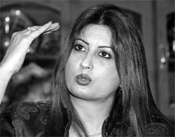 Fiza at a press conference in Mohali on Saturday