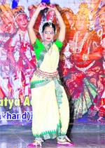 An Odissi dancer performs at the Rang Mahotsava in Dehradun