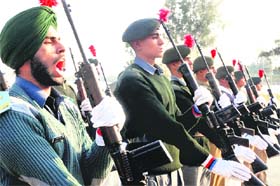 Final dress rehearsal of the NCC contingent of Punjab, Haryana, Himachal Pradesh and Chandigarh Directorate for the Republic Day parade to be held at New Delhi on January 26