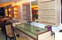 Empty shelves and showcases of the jewellery showroom in Ludhiana on Sunday
