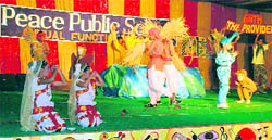 Students of Peace Public School perform during their annual day at Mullanpur Dakha