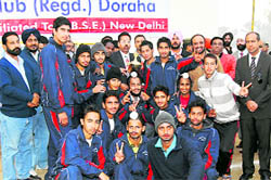 Winners of the seventh All-India Gold Cup Hockey Tournament at Doraha on Sunday